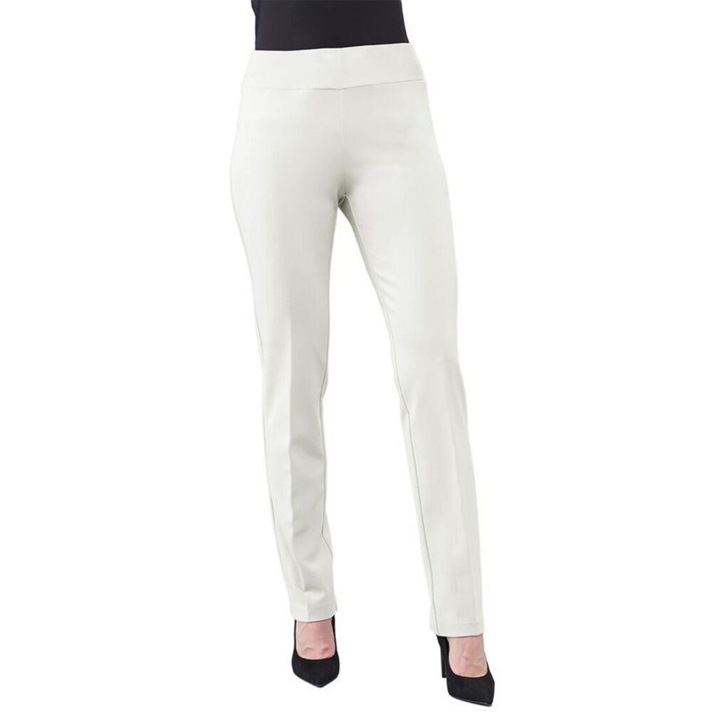 Insight New York Womens  Solid Scuba Straight Pant, White